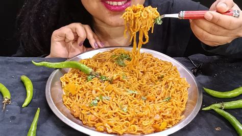 ASMR Mukbang Spicy Maggi Noodles Eating Challenge Ll Spicy Maggi