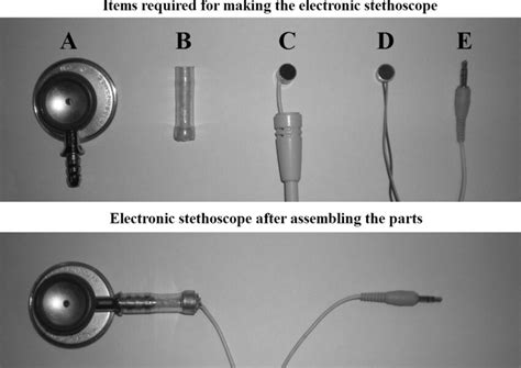 A Stethoscope Chest Piece B Medical Grade Tube C Condenser Download Scientific Diagram