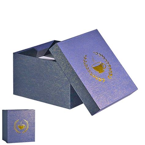 Custom Gold Foil Stamp Logo Lid And Base Paper Box