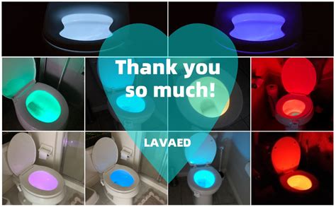 Lavaed Motion Sensor Toilet Night Light Colors Changing Body Motion