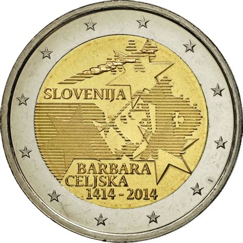 461141 Slovénie 2 Euro Barbara Celiska 2014 SPL Bi Metallic SPL