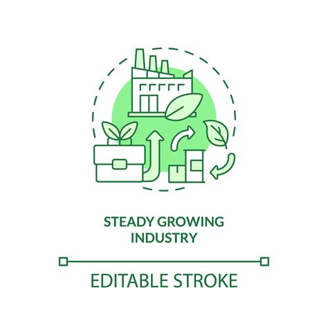 Steady growing industry green concept icon. Bio based materials future