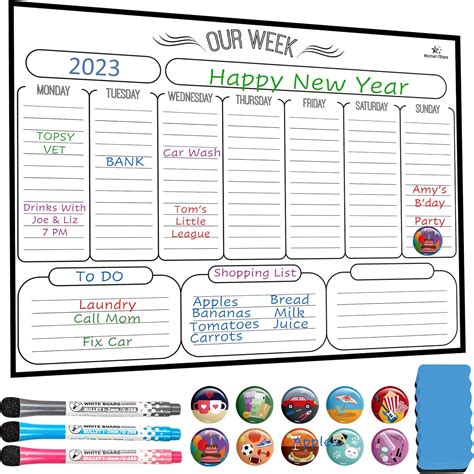 Amazon Magnetic Weekly Dry Erase Board Calendar Whiteboard