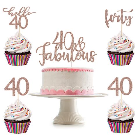 Buy 40 And Fabulous Cake Topper And 24pcs Forty 40 Hello 40 Cupcake