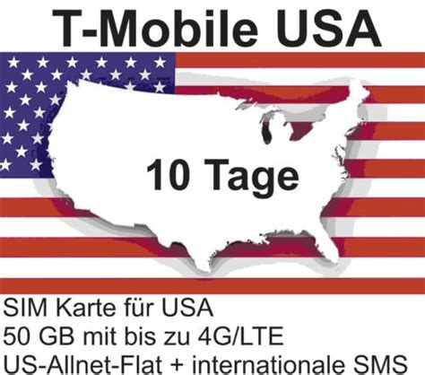 T Mobile Usa Prepaid Sim Mit Gb G Us Allnet Flat F R Tage Ebay