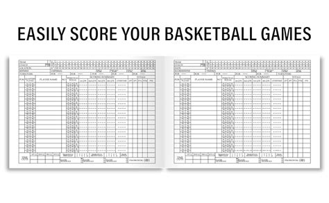 Basketball Scorebook Side By Side Score Sheets For Middle And High