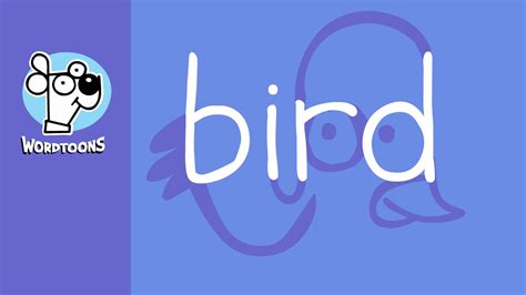 Draw The Word Bird Into A Bird Cartoon Wordtoon Bird Youtube