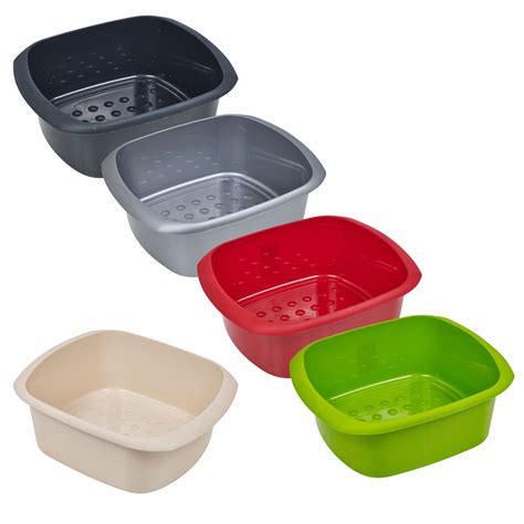 11 Litre Rectangular Washing Up Bowl Stackable Kitchen Sink Plastic Dish Caddy Ebay