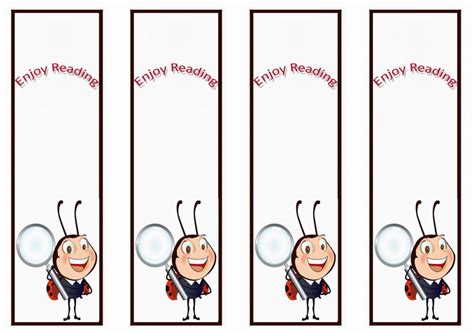 Ladybug Bookmarks Birthday Printable