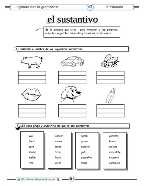 Cuaderno Ejercicios de Gramática Español 2 Primaria Materiales