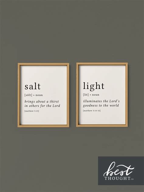 Salt and Light Definition Print / Salt and Light Print / Bible Verse ...