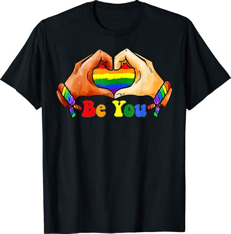 Gay Pride Clothing LGBT Rainbow Flag Heart Unity T Shirt Walmart