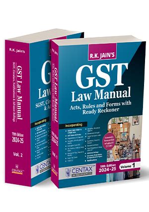 Centax Publications GST Law Manual Set Of 2 Vols By RK JAIN Edition