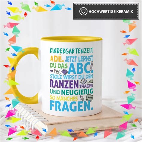 Geschenk Tasse Zur Einschulung Kita Abschied Print Royal