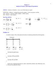 Ch 13 Notes Bb 1 Docx 1 Chapter 13 Analysis Of Variance And Design