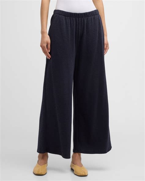 Eileen Fisher Cropped Wide Leg Organic Linen Pants Neiman Marcus