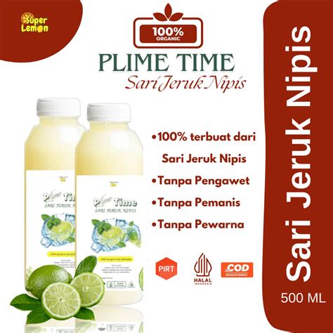 Jual 500ml Sari Jeruk Nipis Murni Plimetime Pure Lime Juice Shopee