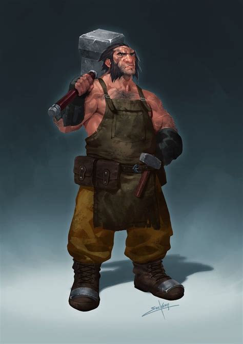blacksmith concept art characters blacksmithing character art