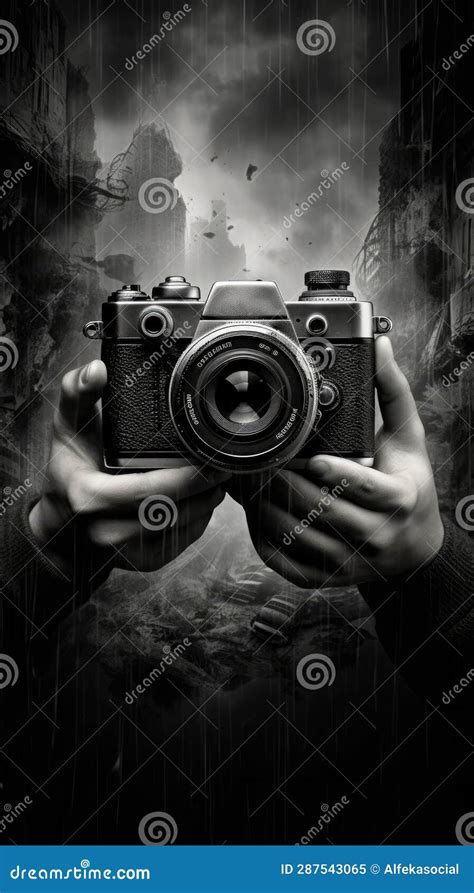 Photographer and Camera Black and White Art Stock Illustration - Illustration of color, black ...