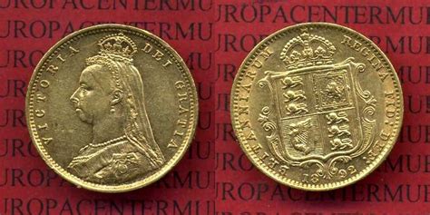 England Great Britain UK England 1892 Half Sovereign Goldmünze Victoria