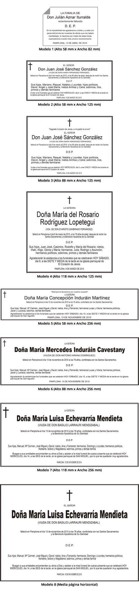 Formatos De Esquela Esquelas Diario De Navarra