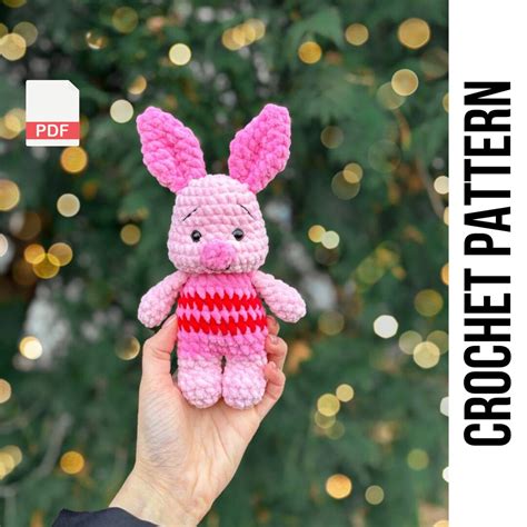 Low Sew Pdf Winnie Pooh Piglet Crochet Pattern Amigurumi Crochet