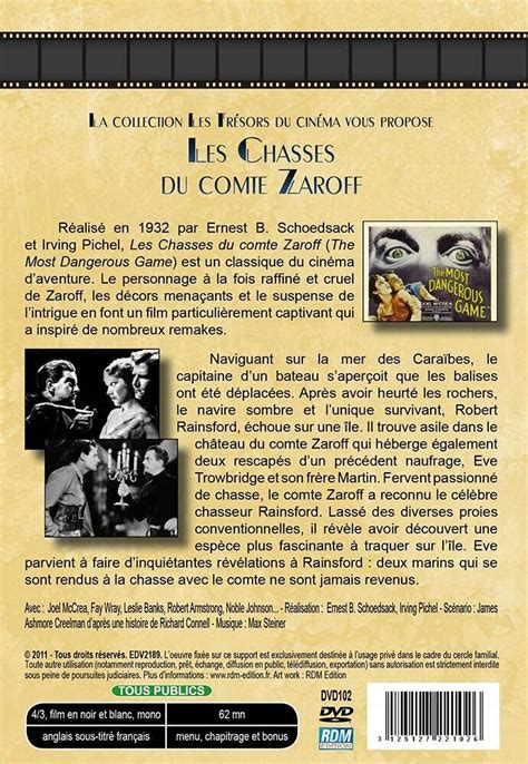 Amazon Les Trésors du cinéma Les Chasses du Comte Zaroff