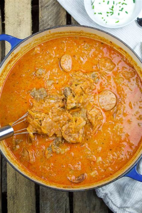 Hungarian Goulash With Pork And Sauerkraut The Hungry Bluebird