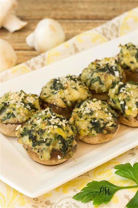 Spinach Artichoke Stuffed Mushrooms