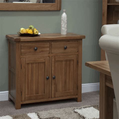 Original Rustic Solid Oak Small Sideboard Furniture Plus Online