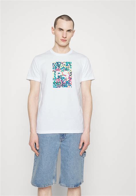 Ps Paul Smith T Shirts Med Print White Hvit Zalando No