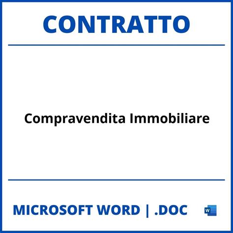 Fac Simile Contratto Di Compravendita Immobiliare