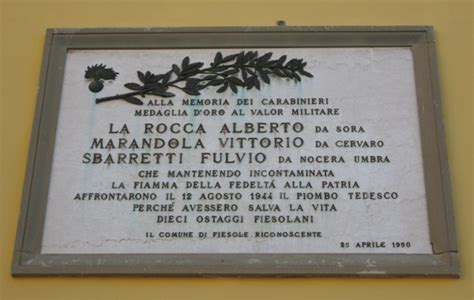 Lapide Ai Carabinieri Martiri 1944 Guida Fiesole Wiki