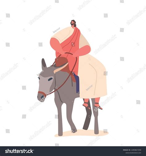 Jesus Riding On Donkey Enters Jerusalem Stock Vector (Royalty Free) 2293817259 | Shutterstock