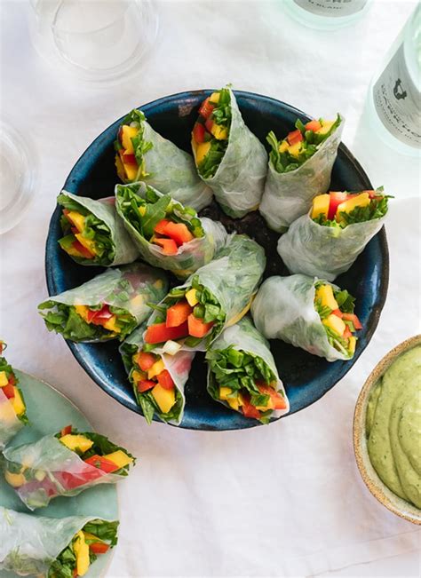 Tropical Mango Spring Rolls With Avocado Cilantro Dipping Sauce Brown Bag Lunches That Aren T