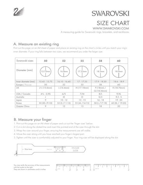 size chart - Swarovski