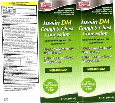 Tussin Dm Cough And Chest Congestion Dextromethorphan Hydrobromide