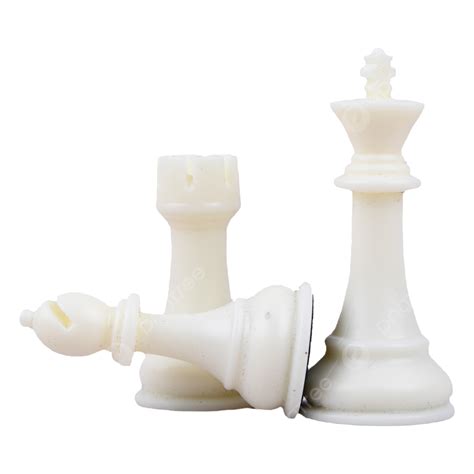 Three White Chess Pieces Are Concise White International Chess Piece