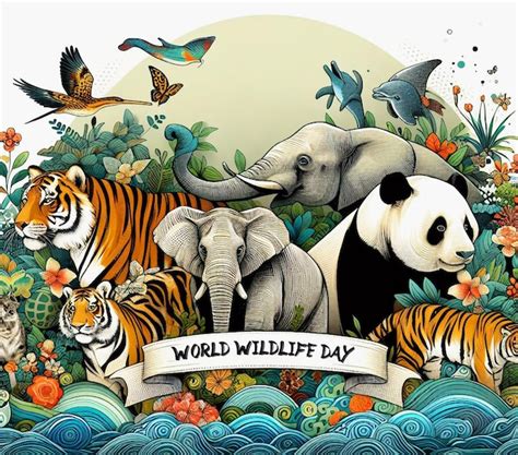 Premium Psd World Wildlife Day Special Realistic Psd Background