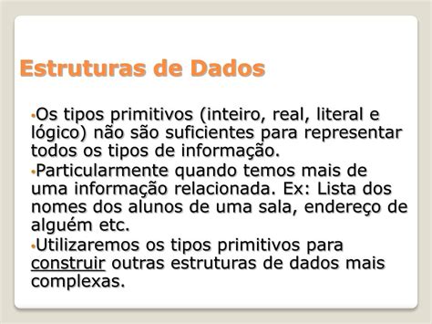 Ppt Algoritmos E Estruturas De Dados I Estruturas De Dados