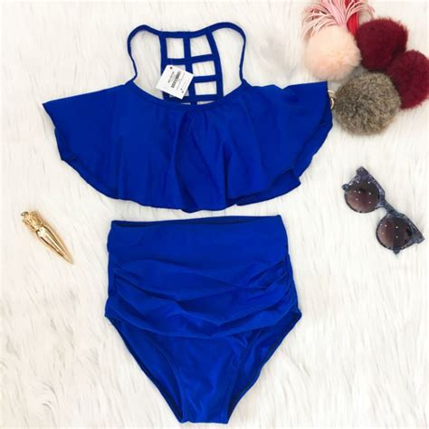 Bikini 2 mảnh đẹp sexy xanh coban mặc đi biển Ảnh chụp thật 100