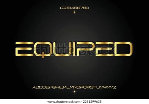 Equiped Elegant Golden Alphabet Letters Font Stock Vector Royalty Free