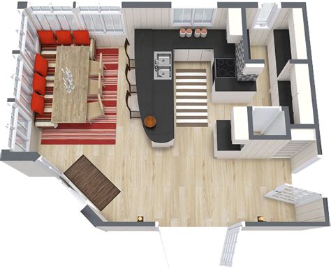 RoomSketcher-3D-Floor-Plan-Eat-In-Kitchen-Layout | Kosing - Custom ...