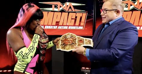 Trinity Presented With Brand New TNA Knockouts Championship Belt