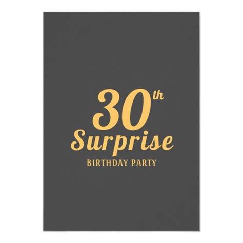 30th Birthday Black Gold Surprise Party Invitation Zazzle Surprise