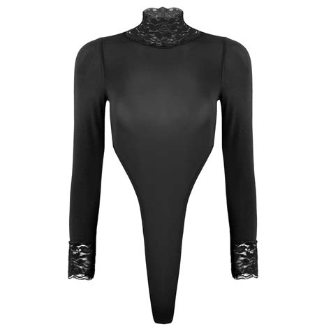 Jual PREORDER Women Sheer One Piece Swimsuit Sexy High Cut Thong Leotard Swimwear Lingerie