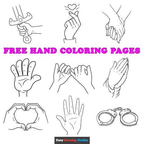 Free Hand Coloring Pages For Kids 16 Printable Sheets