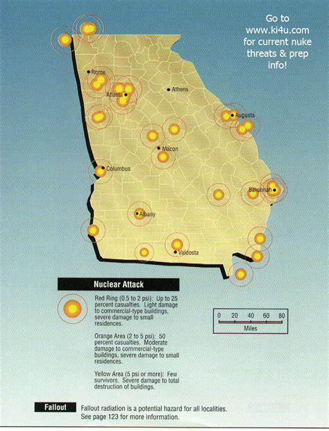 Nuclear War Fallout Shelter Survival Info For Georgia With Fema Target Maps