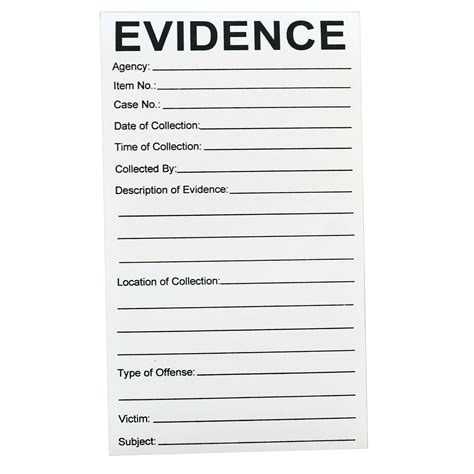 Evidence Labels Crime Scene Forensic Supply Store