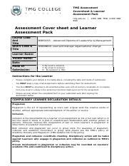 Diw Doc Tmg Assessment Coversheet Learner Assessment